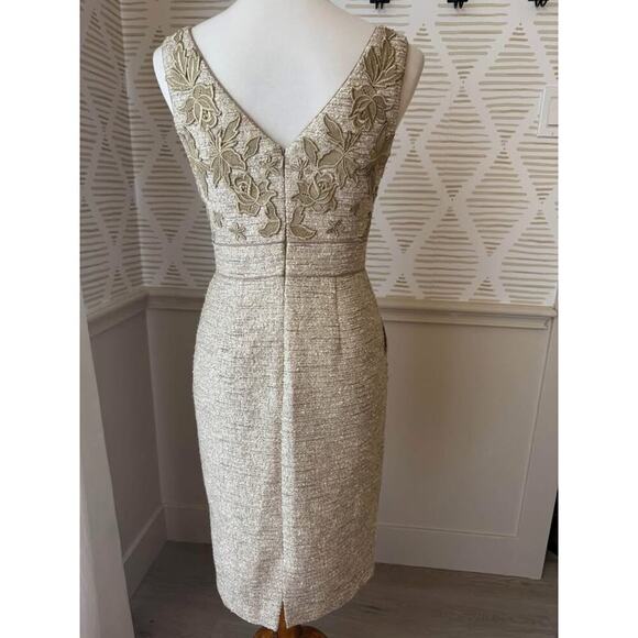 Badgley Mischka Cream and Gold Mini Dress - Picture 6 of 10